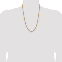 14k 3.5mm Semi-solid D/C Rope Chain