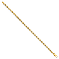 14k 3.5mm Semi-solid D/C Rope Chain