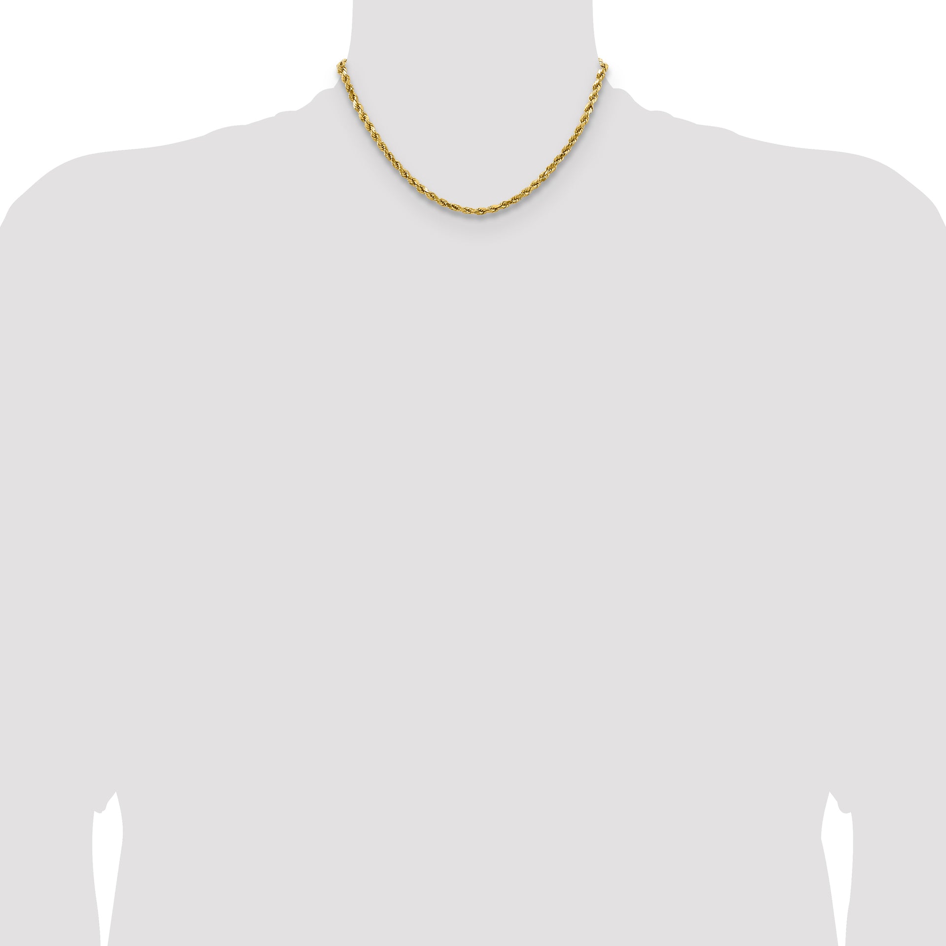 14k 4.0mm Semi-solid D/C Rope Chain
