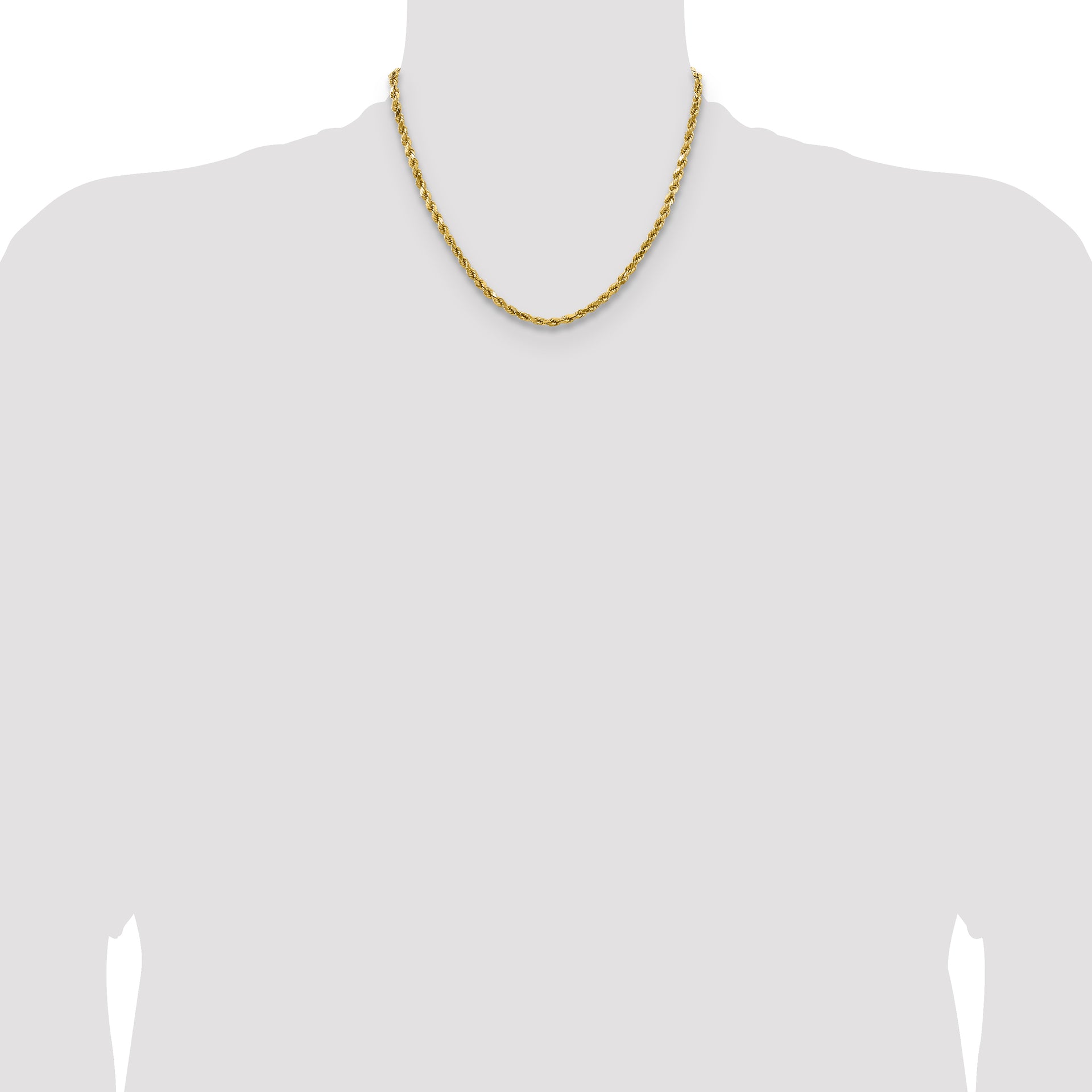 14k 4.0mm Semi-solid D/C Rope Chain