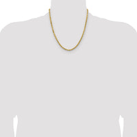 14k 4.0mm Semi-solid D/C Rope Chain