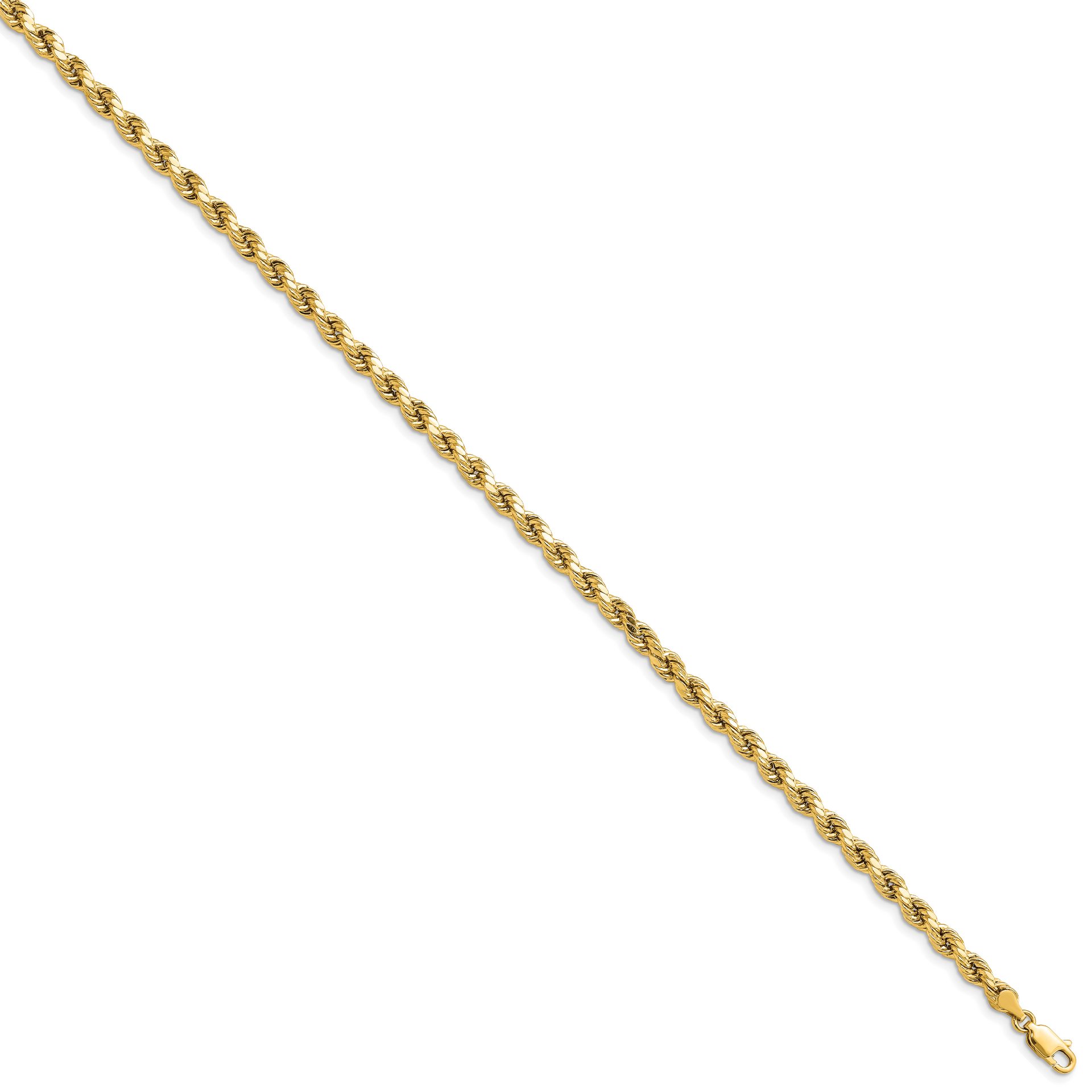 14k 4.0mm Semi-solid D/C Rope Chain