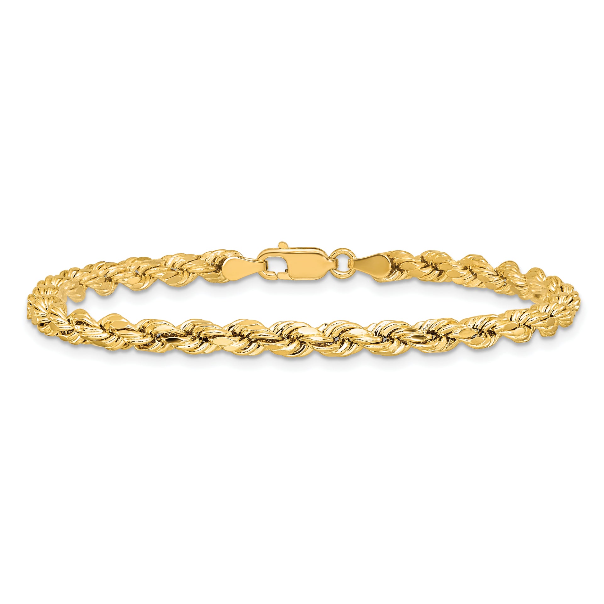 14k 4.0mm Semi-solid D/C Rope Chain