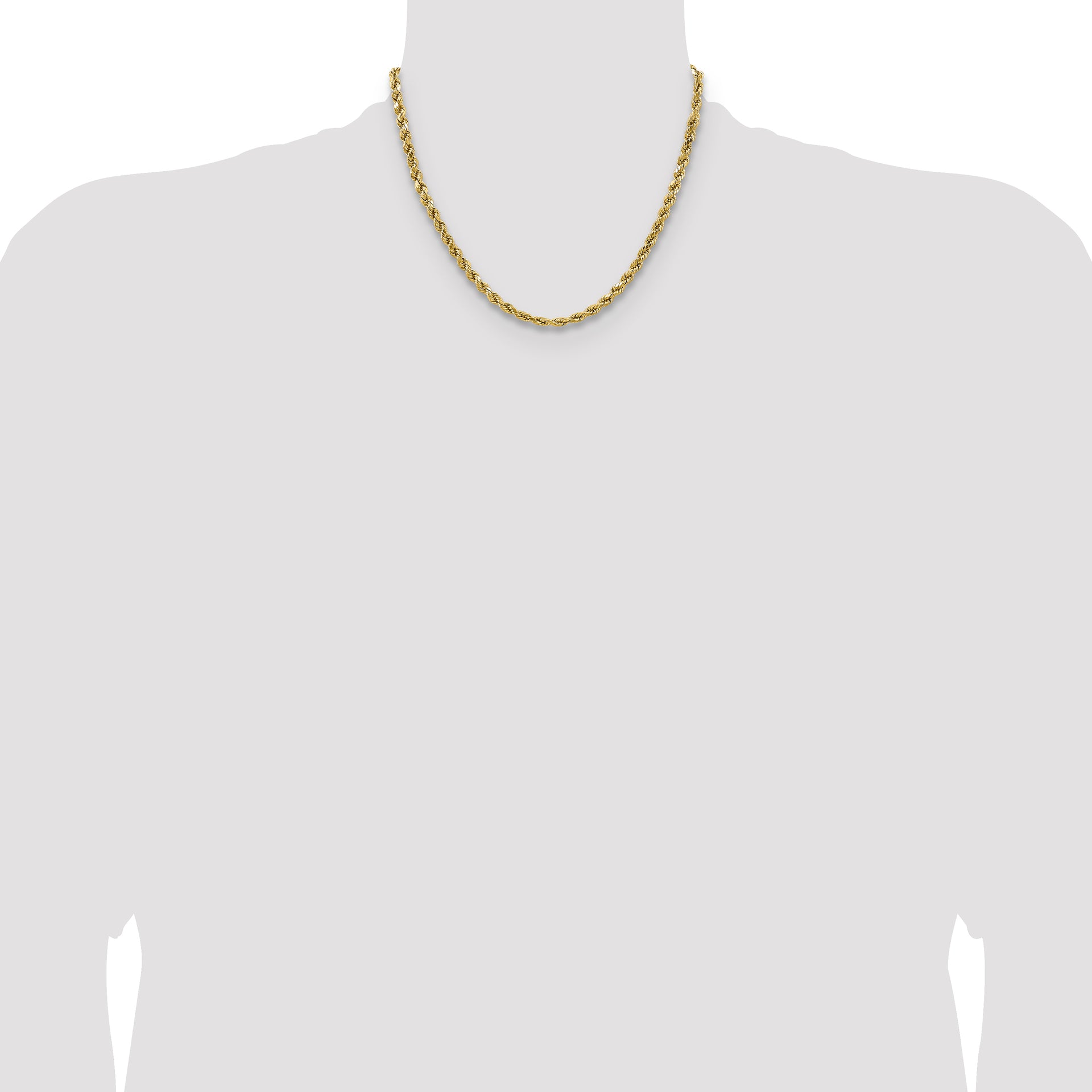 14k 4.9mm Semi-solid D/C Rope Chain
