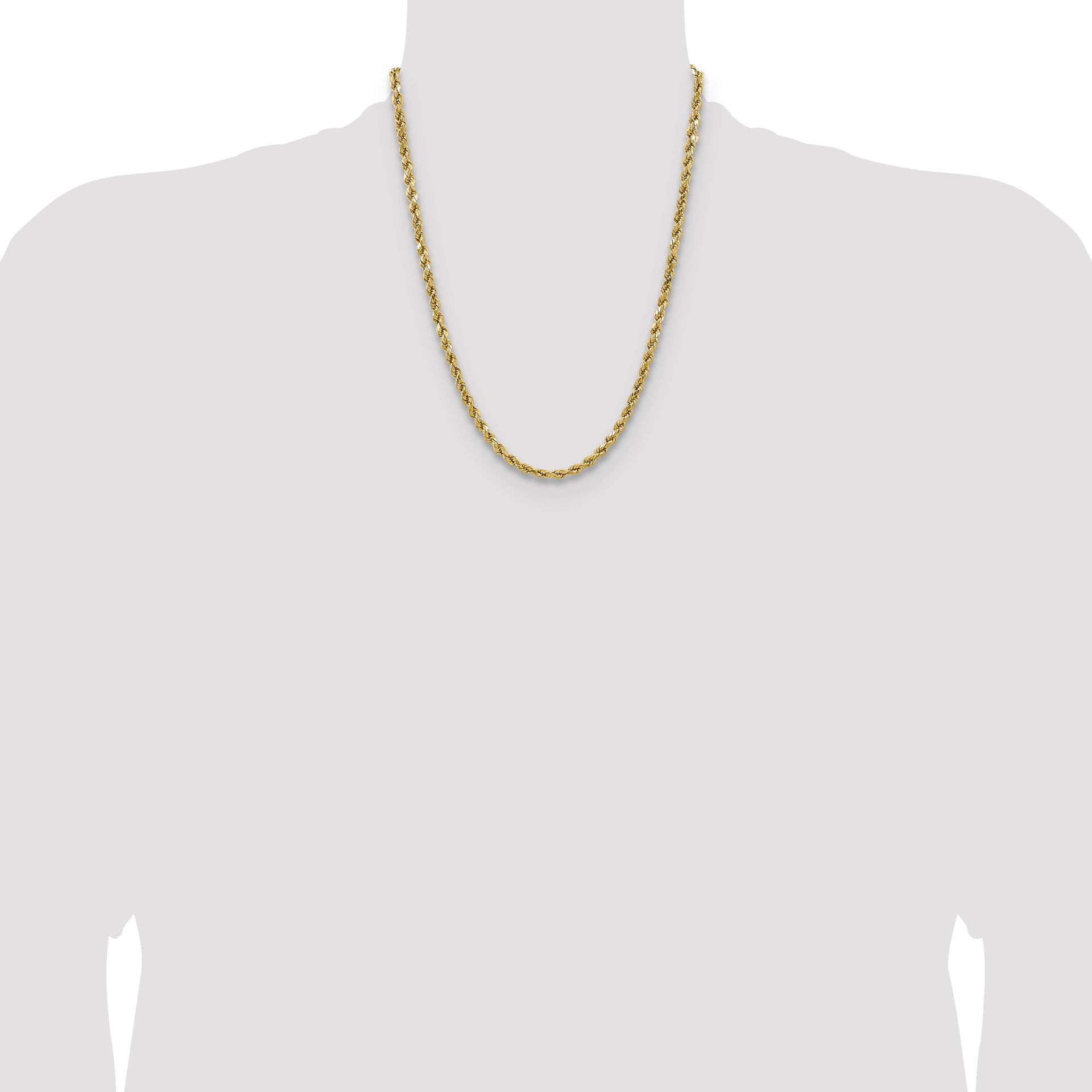 14k 4.9mm Semi-solid D/C Rope Chain