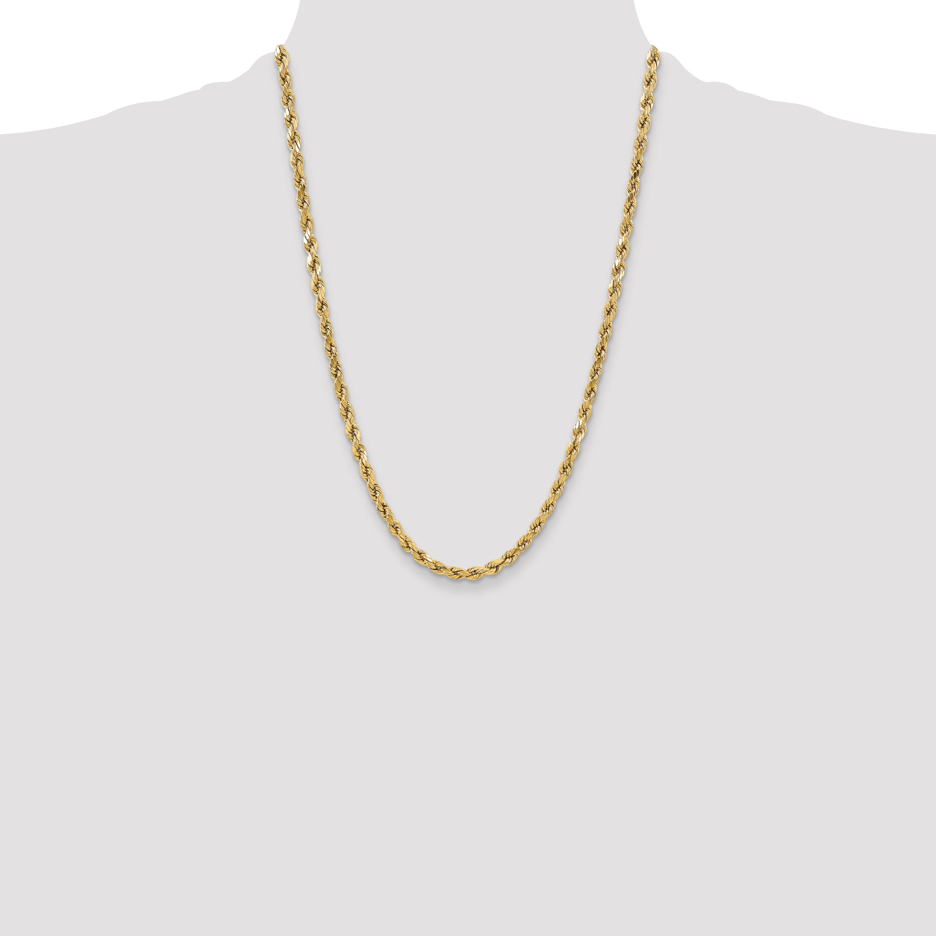 14k 5.5mm Semi-solid D/C Rope Chain