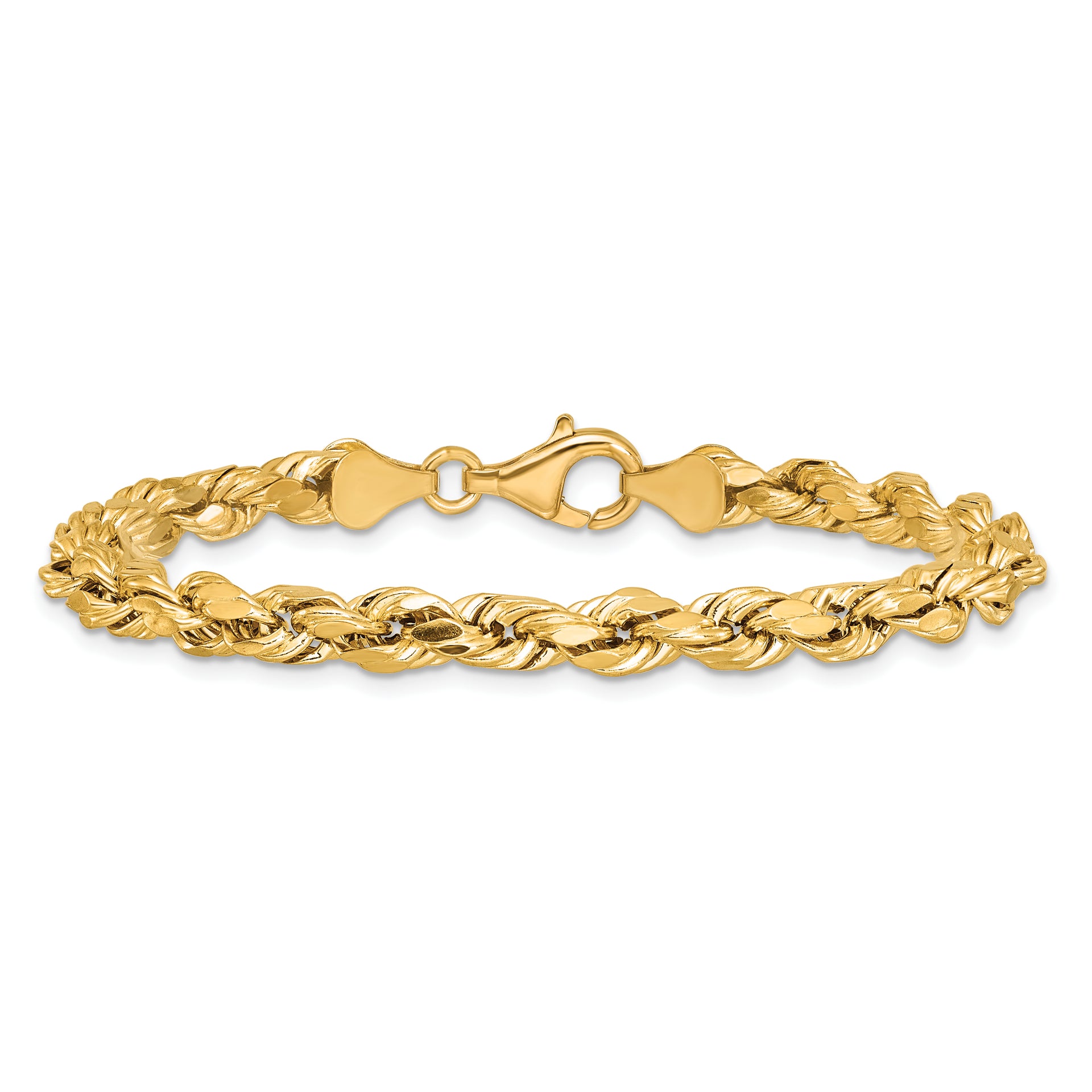 14k 5.5mm Semi-solid D/C Rope Chain
