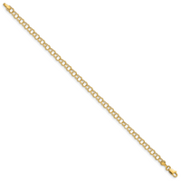 14k Hollow Double Link Charm Bracelet