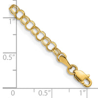 14KY Solid Double Link Charm Bracelet