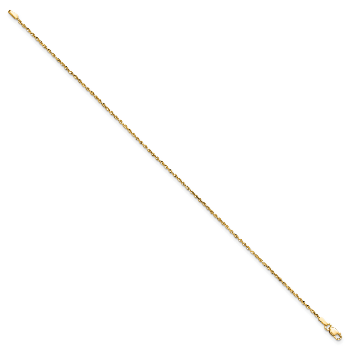 14k 1.5mm Ultra D/C Lightweight Rope Chain Anklet