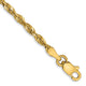 14k 2.5mm Ultra D/C Lightweight Rope Chain Anklet