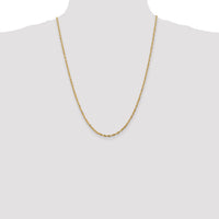 14k 2.5mm Ultra D/C Lightweight Rope Chain