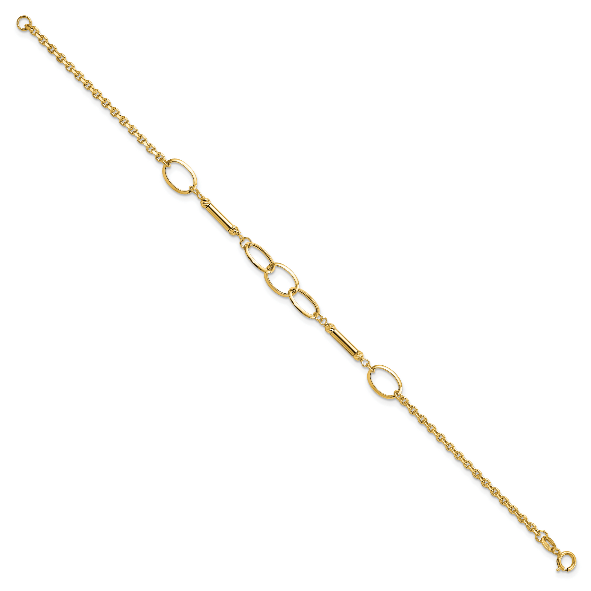 14K Polished Bars and Links Bracelet