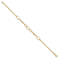 14K Polished Bars and Links Bracelet