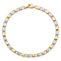 14K and White Rhodium D/C Fancy 7.5in Bracelet