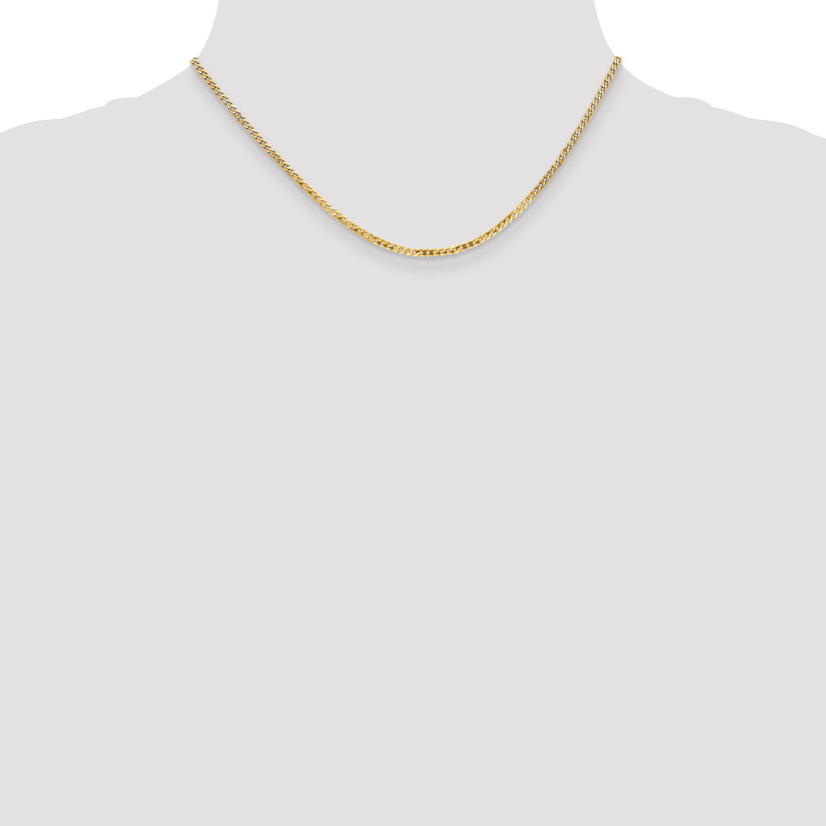 14k 2.2mm Flat Beveled Curb Chain