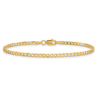 14k 2.2mm Flat Beveled Curb Chain Anklet
