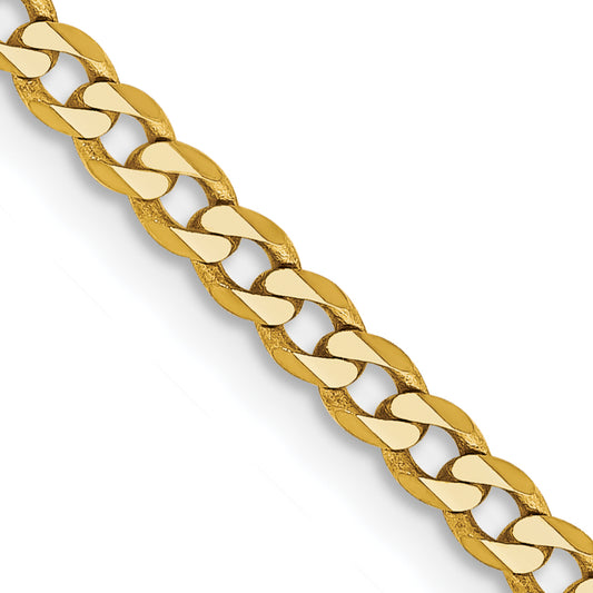 14k 2.3mm Flat Beveled Curb Chain