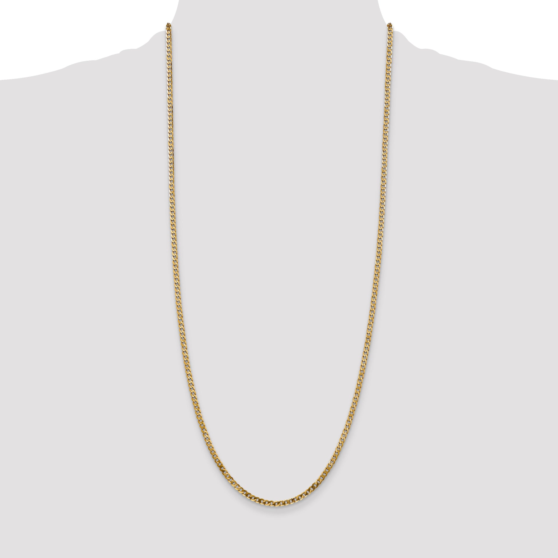 14k 2.9mm Flat Beveled Curb Chain