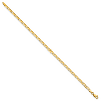 14k 2.9mm Flat Beveled Curb Chain Anklet