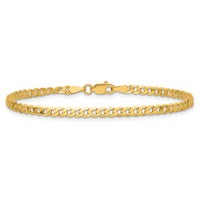 14k 2.9mm Flat Beveled Curb Chain Anklet