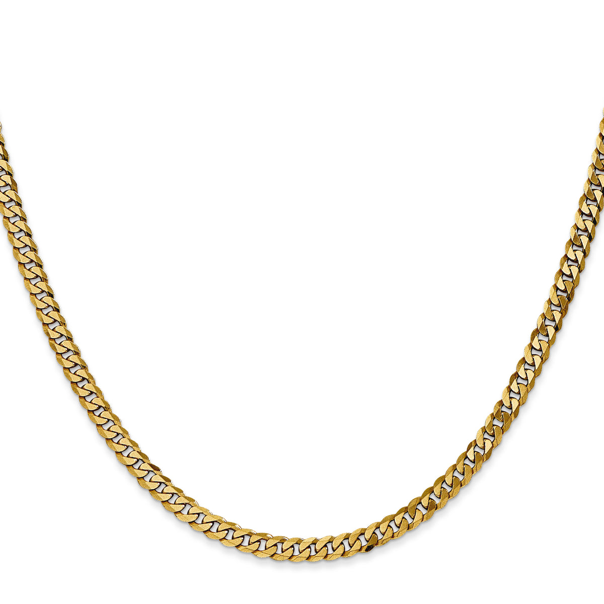 14k 3.9mm Flat Beveled Curb Chain