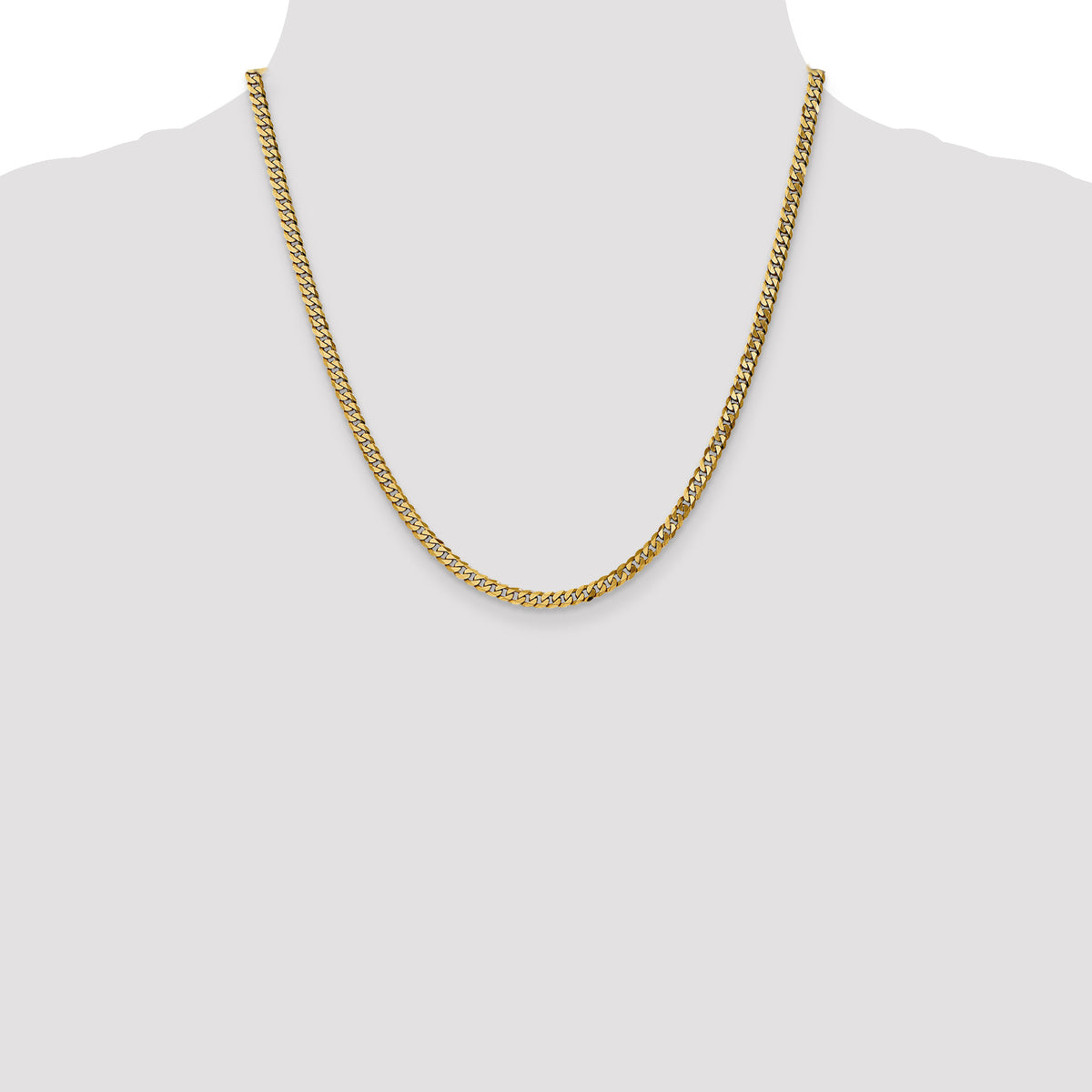 14k 3.9mm Flat Beveled Curb Chain