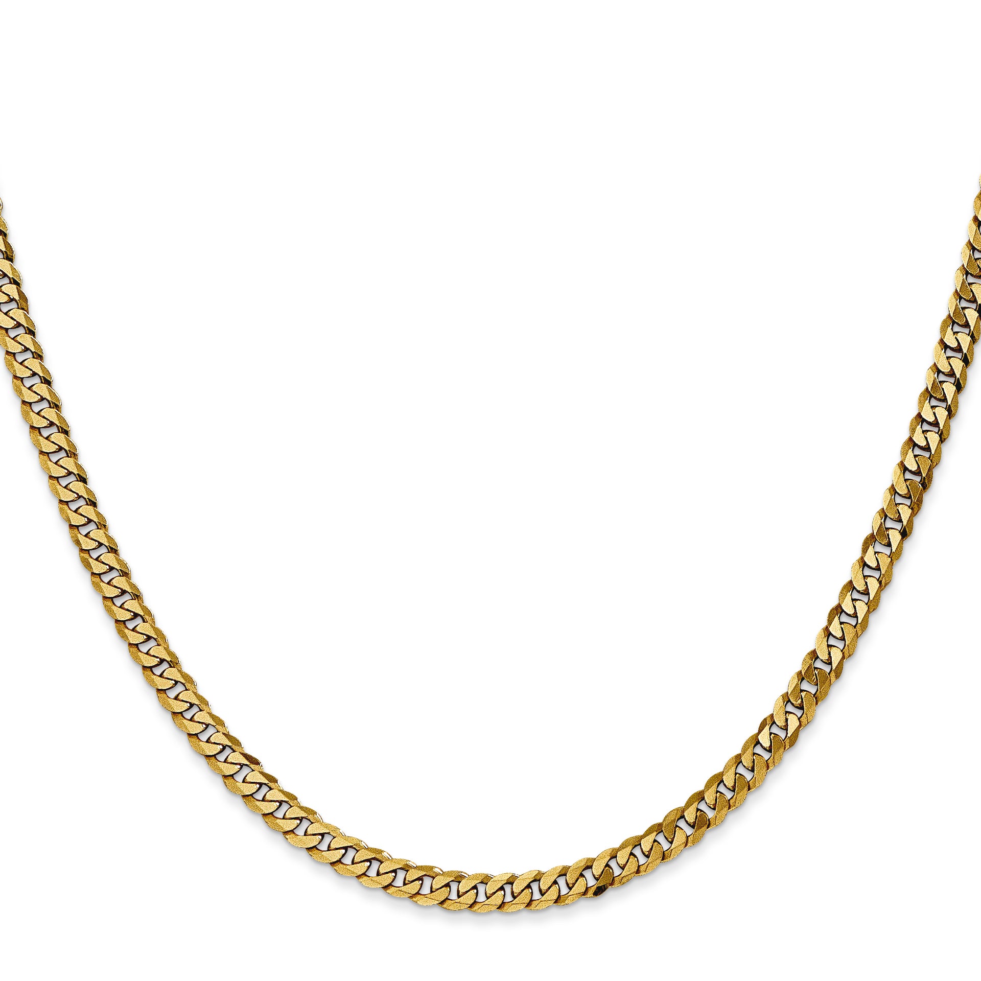 14k 3.9mm Flat Beveled Curb Chain