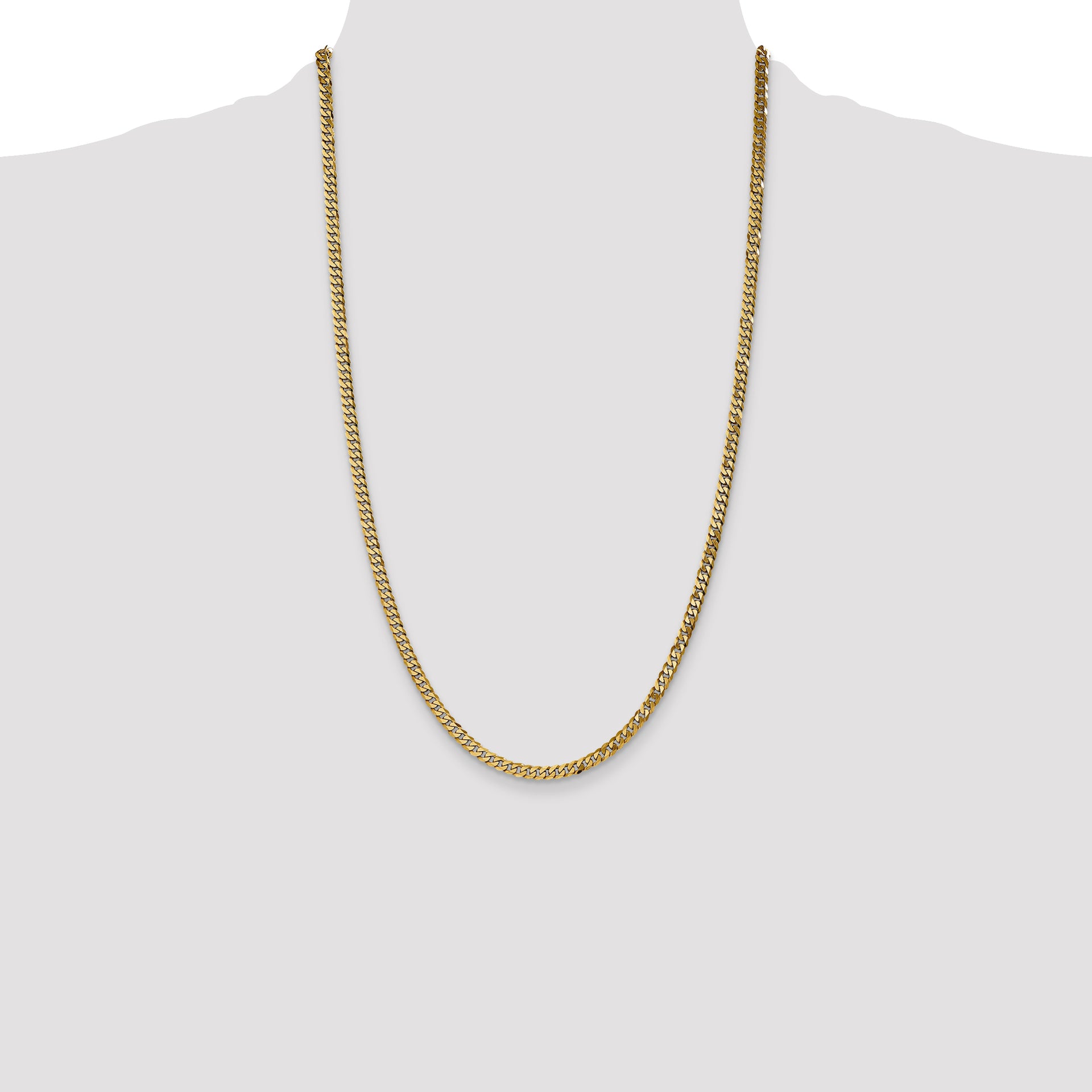 14k 3.9mm Flat Beveled Curb Chain