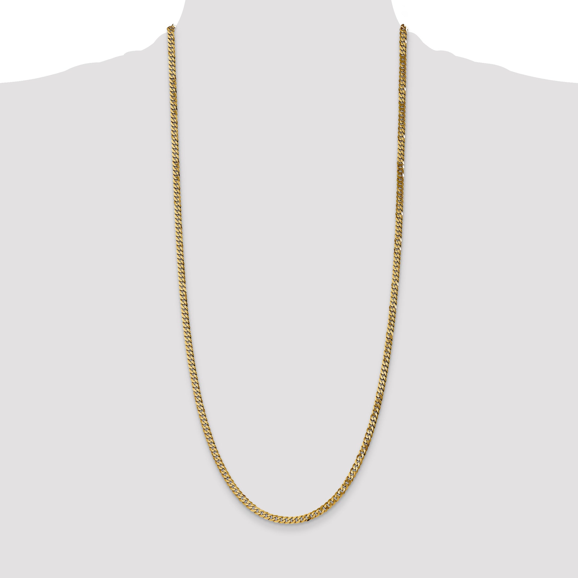 14k 3.9mm Flat Beveled Curb Chain