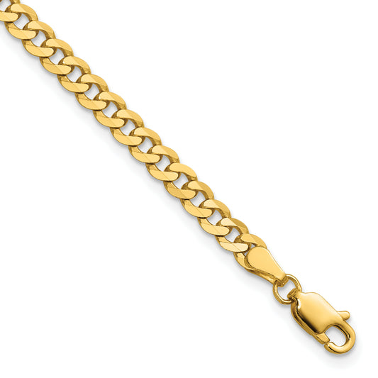 14k 3.9mm Flat Beveled Curb Chain