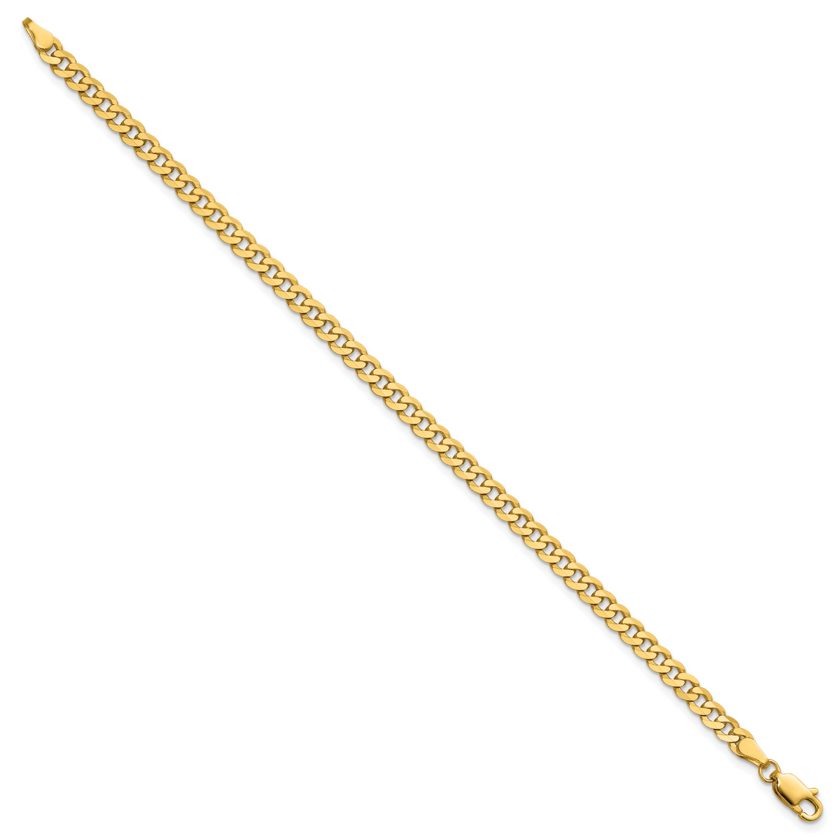 14k 3.9mm Flat Beveled Curb Chain