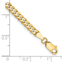 14k 3.9mm Flat Beveled Curb Chain