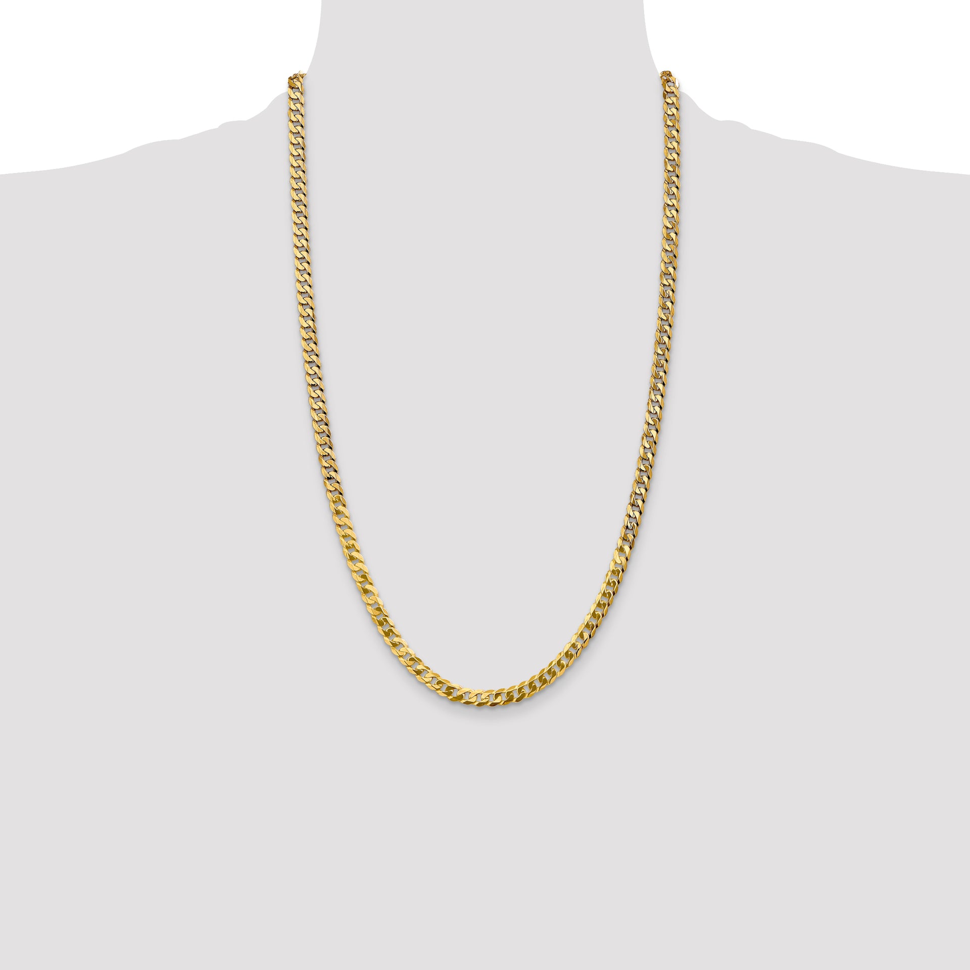 14k 4.75mm Flat Beveled Curb Chain