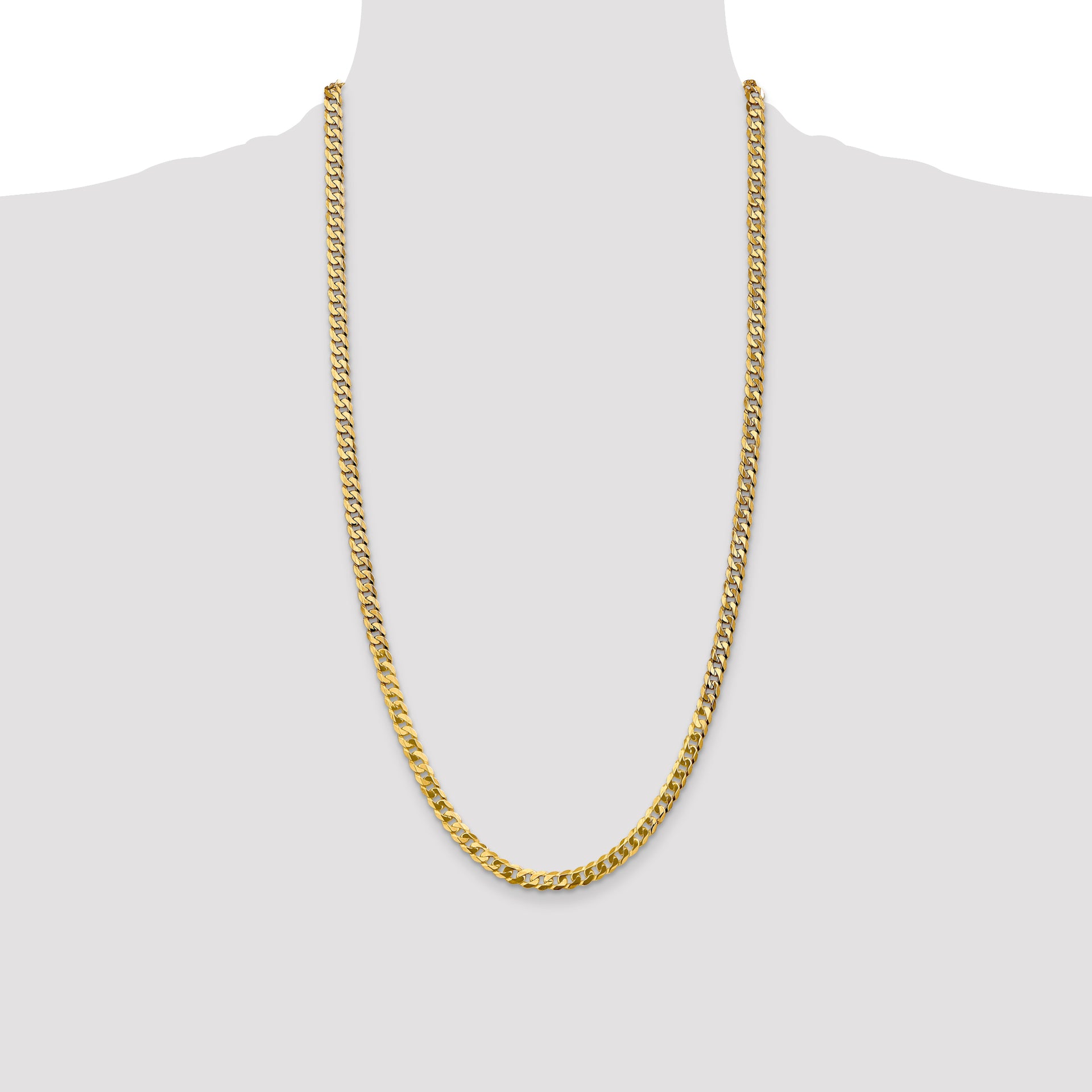 14k 4.75mm Flat Beveled Curb Chain
