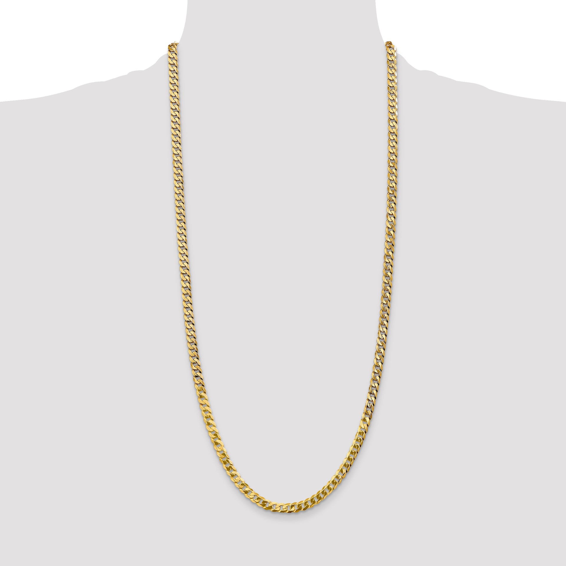 14k 4.75mm Flat Beveled Curb Chain