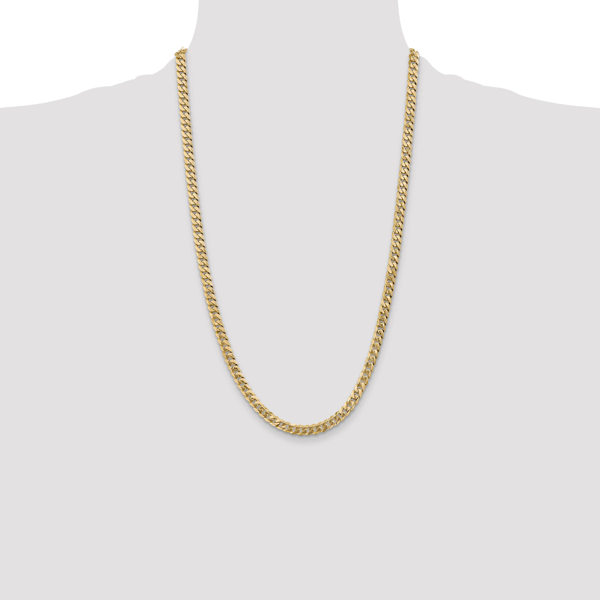 14k 5.75mm Flat Beveled Curb Chain
