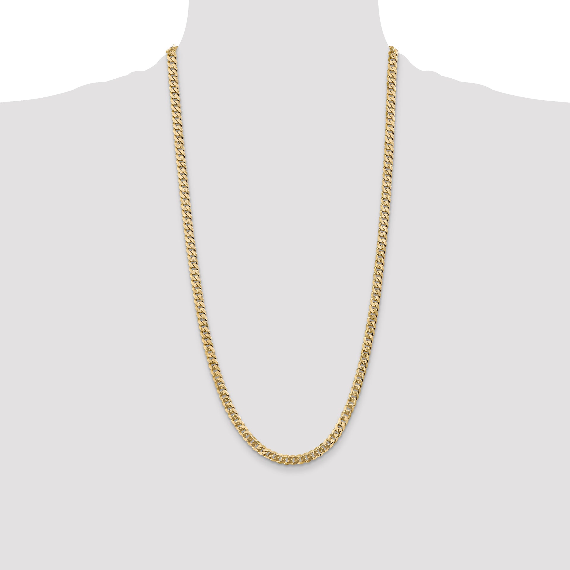 14k 5.75mm Flat Beveled Curb Chain