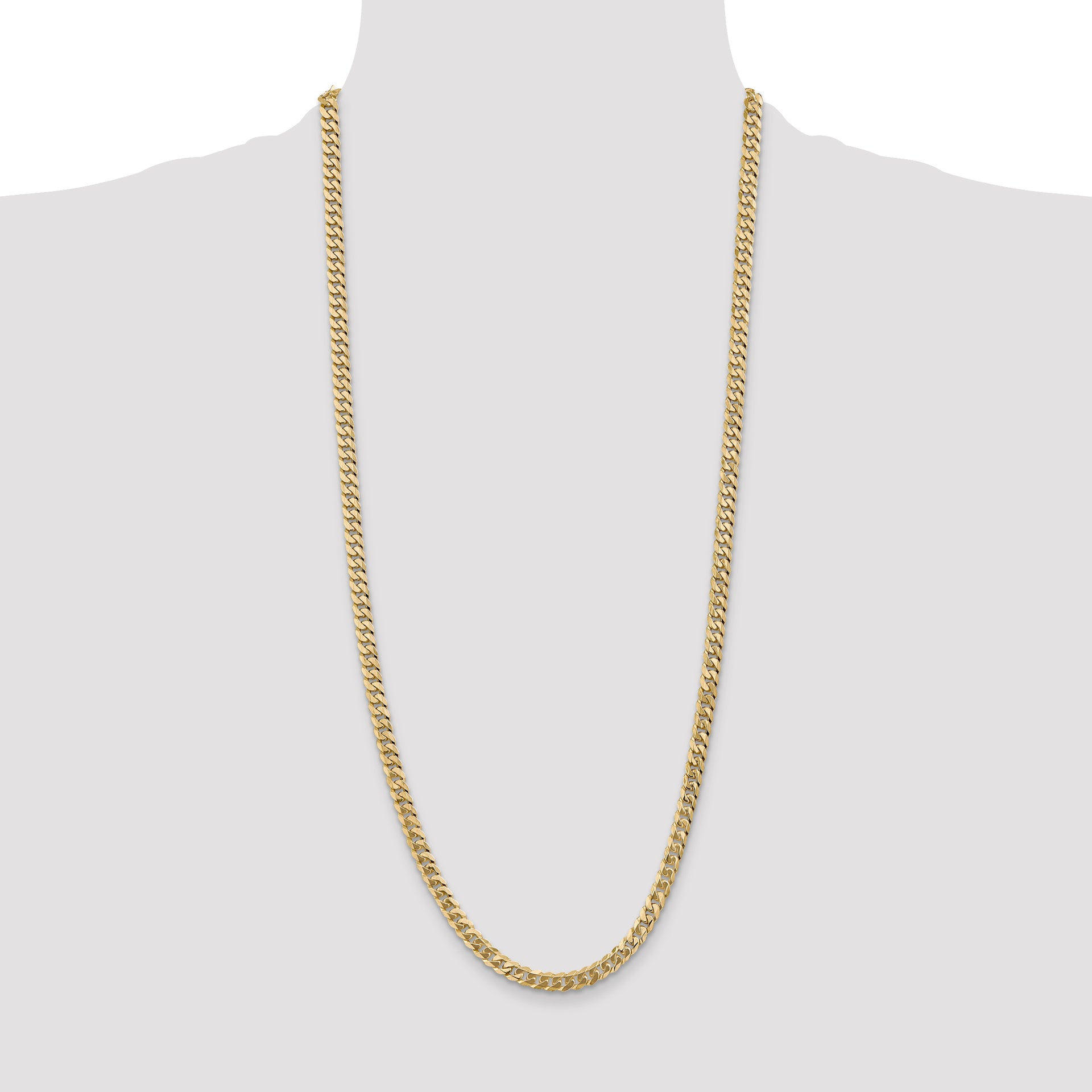 14k 5.75mm Flat Beveled Curb Chain