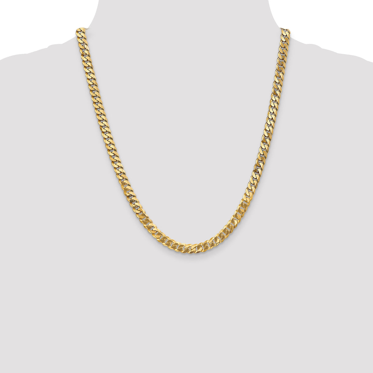 14k 6.25mm Flat Beveled Curb Chain