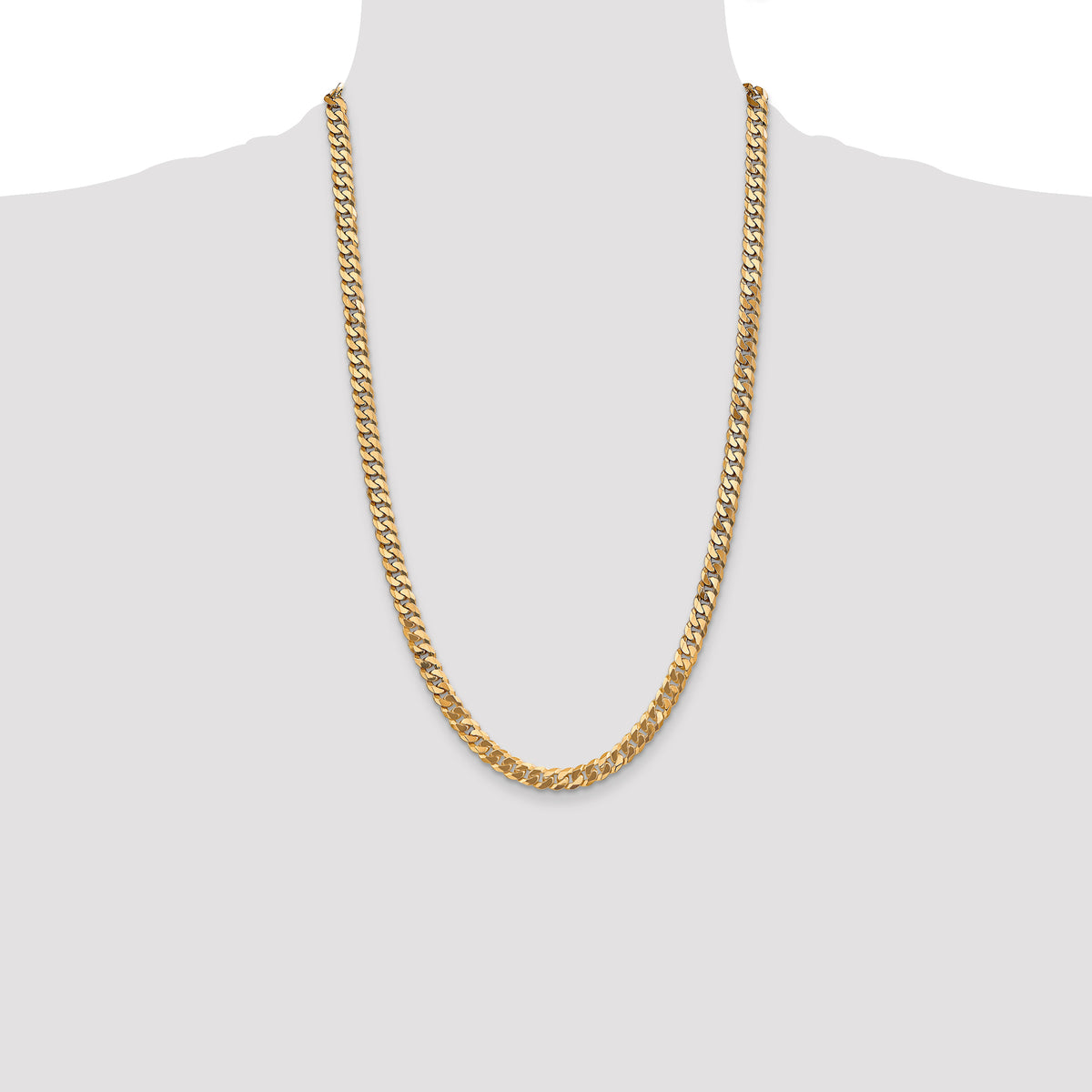 14k 6.25mm Flat Beveled Curb Chain