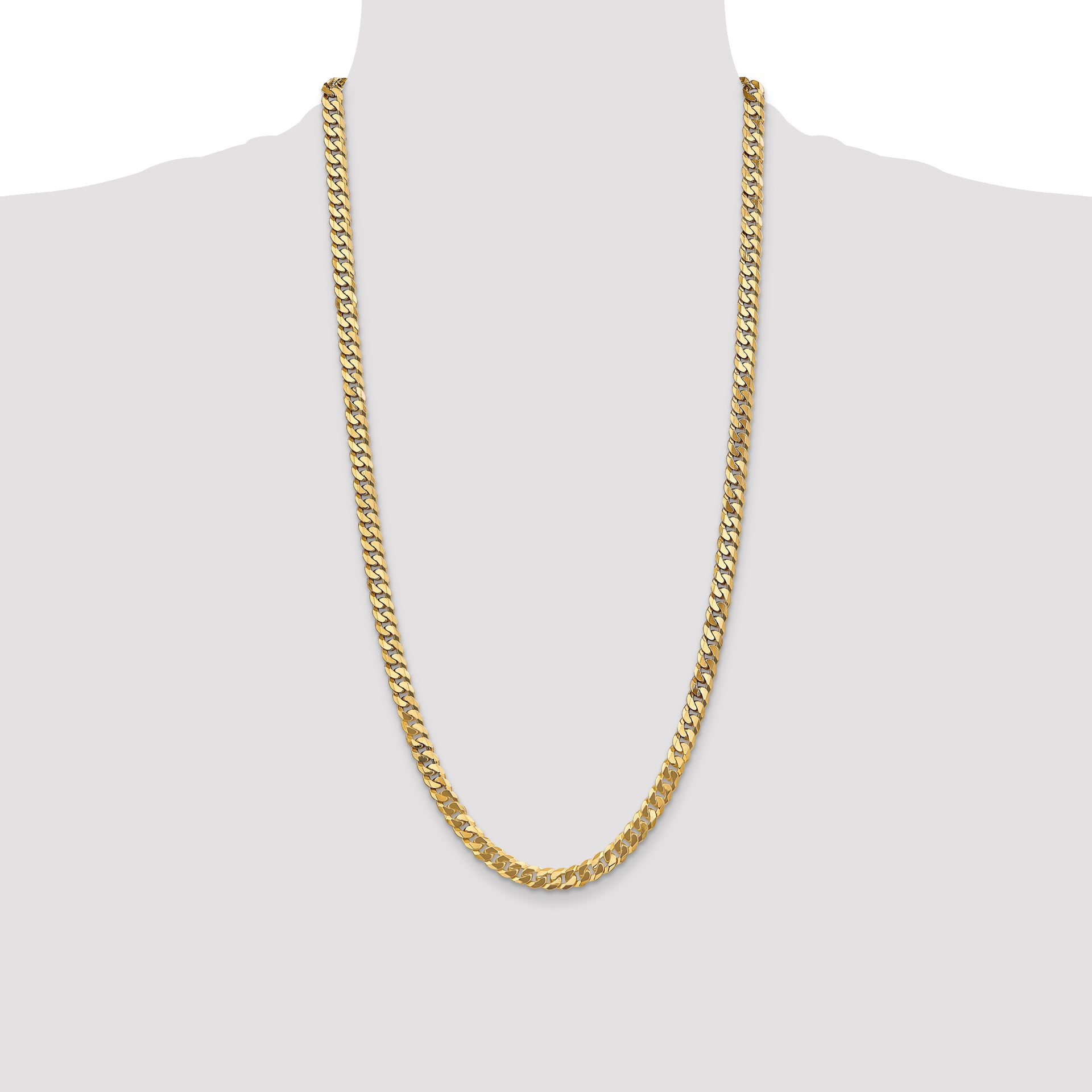 14k 6.25mm Flat Beveled Curb Chain