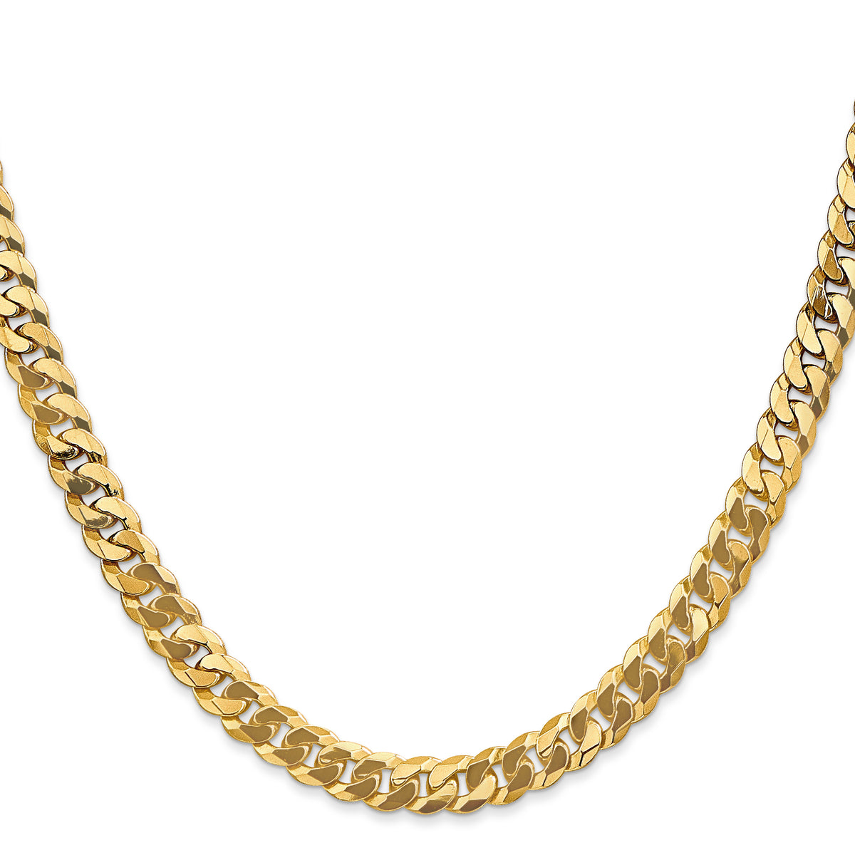 14k 6.25mm Flat Beveled Curb Chain