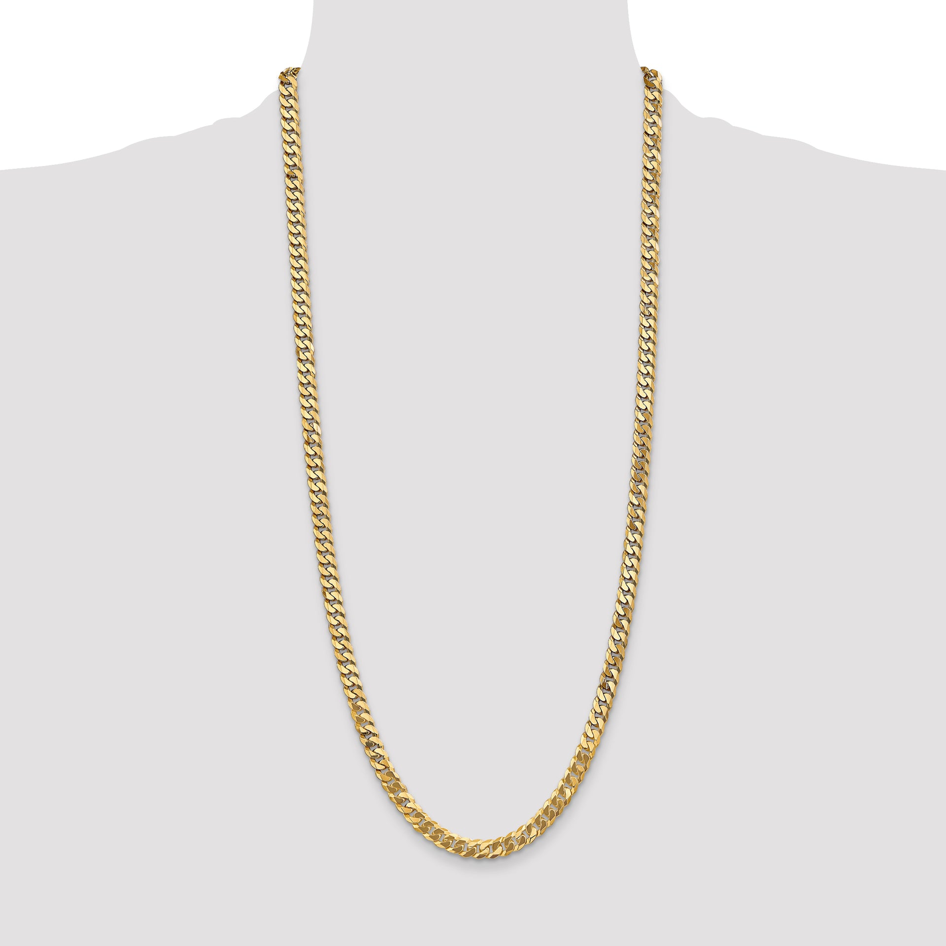 14k 6.25mm Flat Beveled Curb Chain