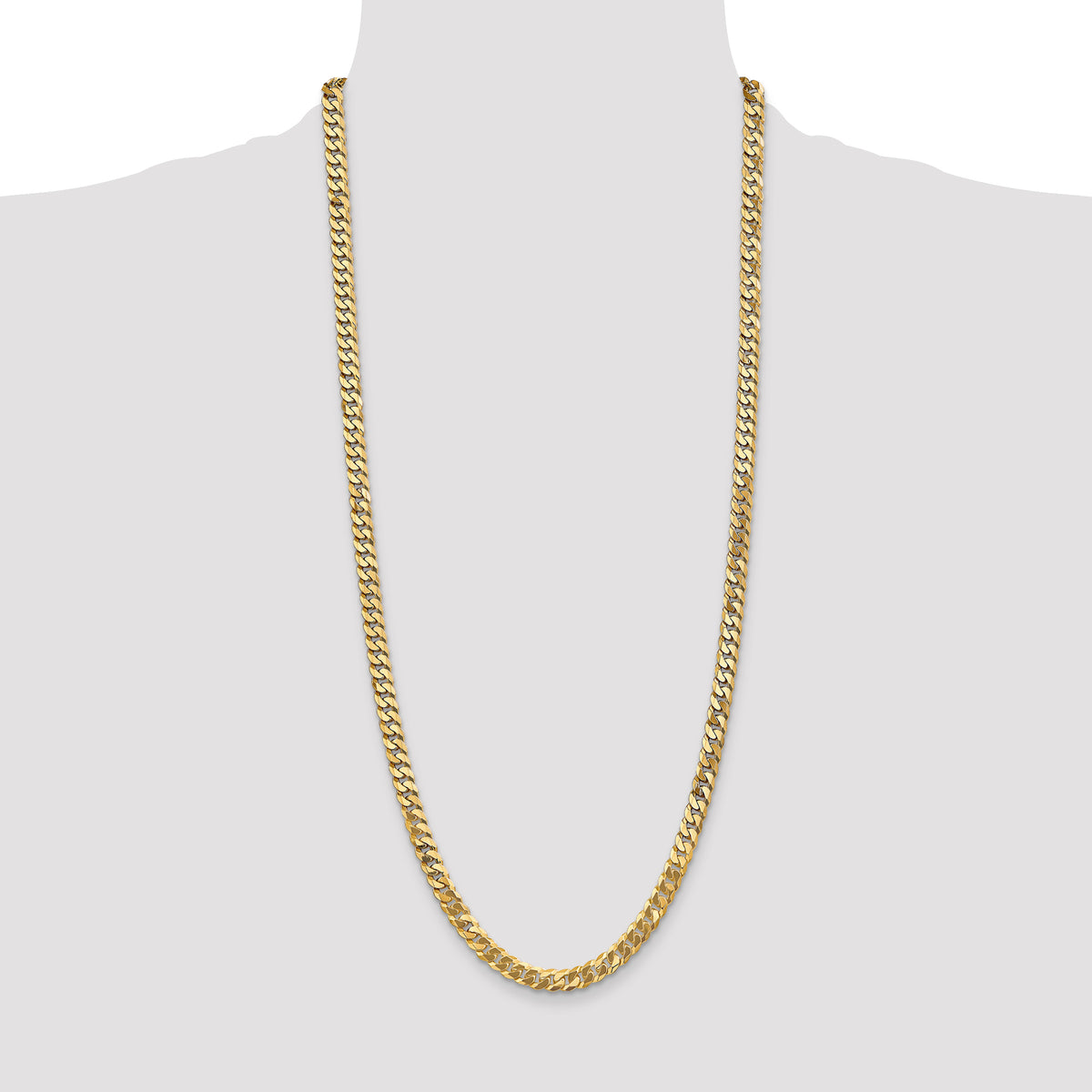 14k 6.25mm Flat Beveled Curb Chain