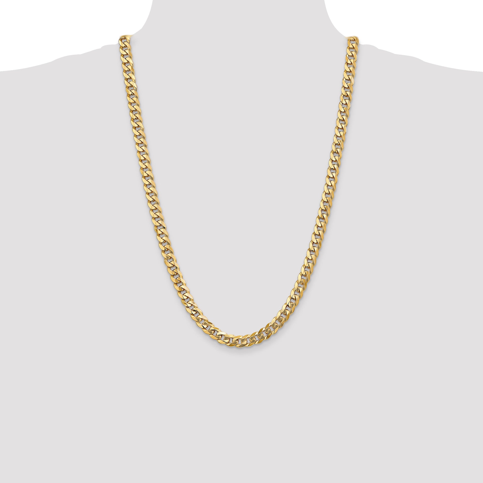 14k 8mm Flat Beveled Curb Chain