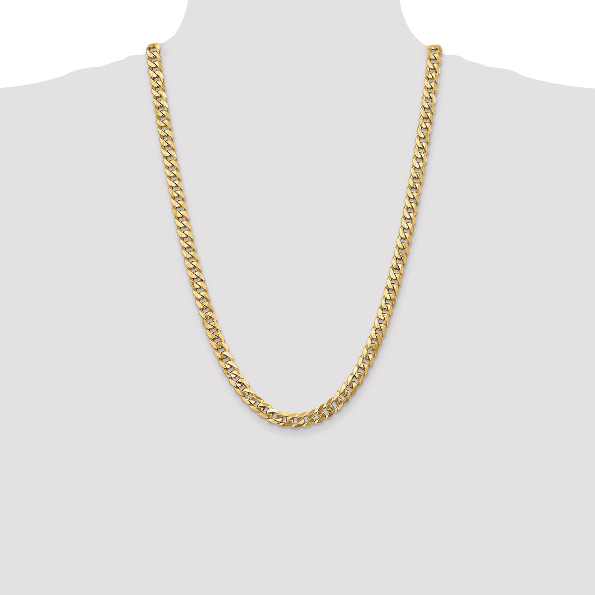 14k 8mm Flat Beveled Curb Chain