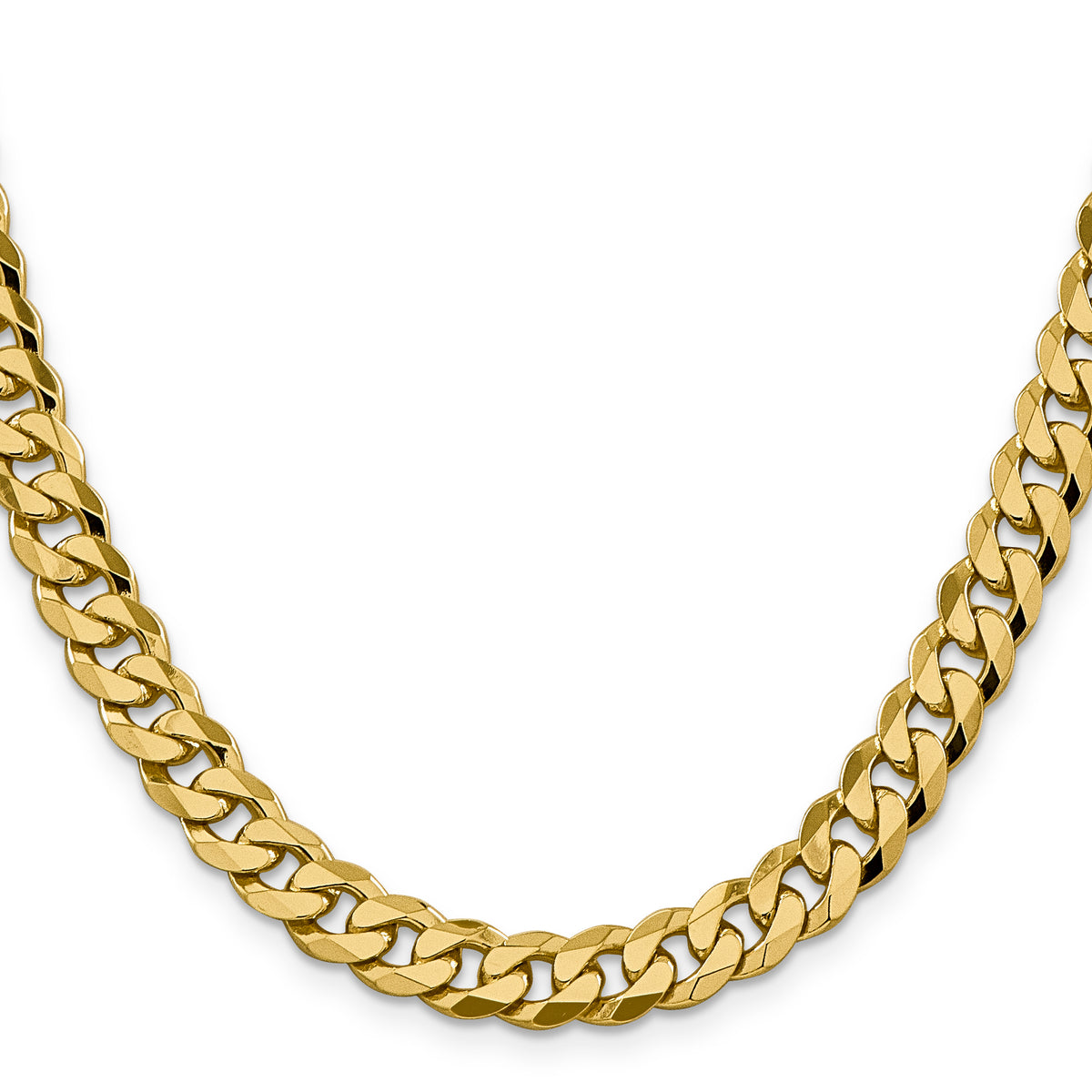 14k 8.5mm Flat Beveled Curb Chain