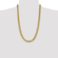 14k 8.5mm Flat Beveled Curb Chain