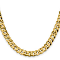 14k 8.5mm Flat Beveled Curb Chain